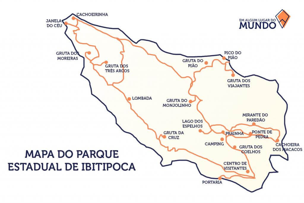 Janela do Céu Ibitipoca MG - Mapa do Parque