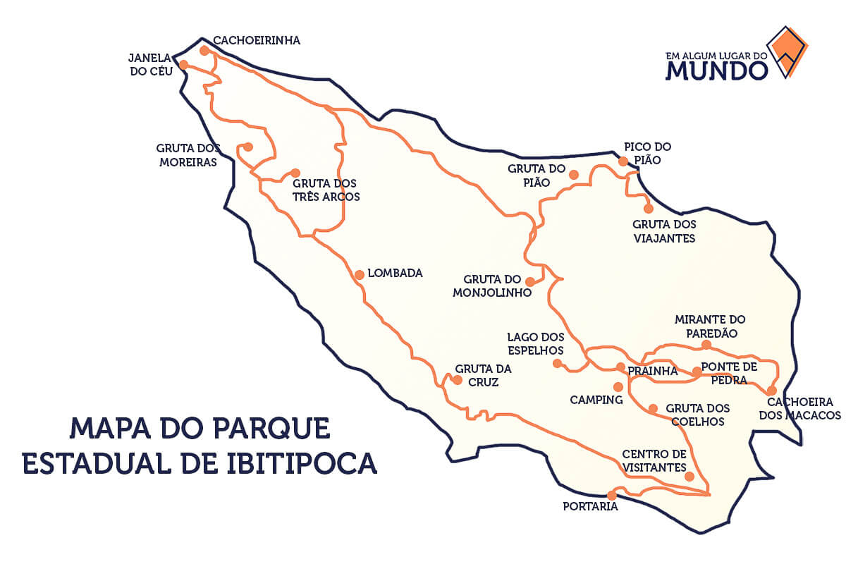O que fazer em Ibitipoca MG - mapa