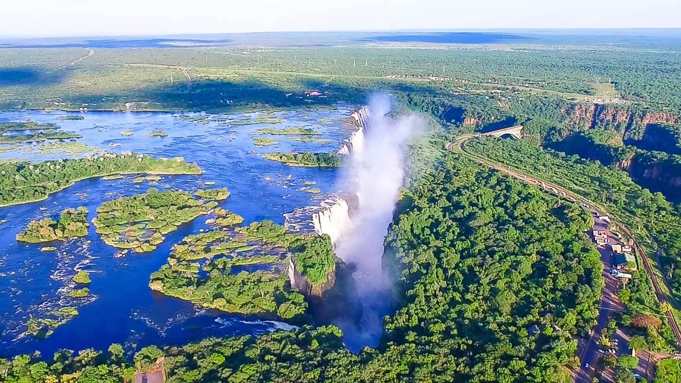 turismo no Zimbábue - aérea Victoria Falls