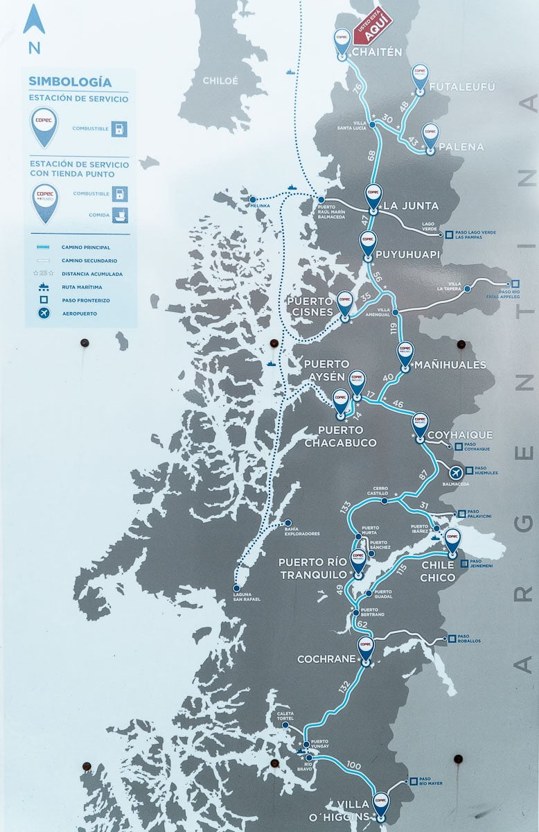 Carretera Austral Chile - Postos de Gasolina