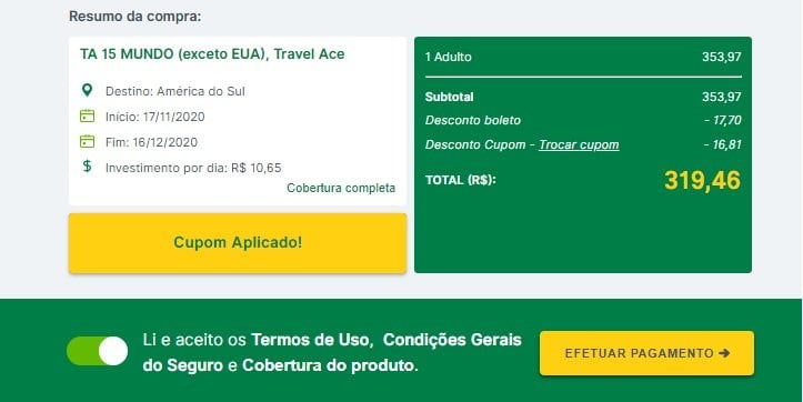 Seguro viagem Argentina: finalize