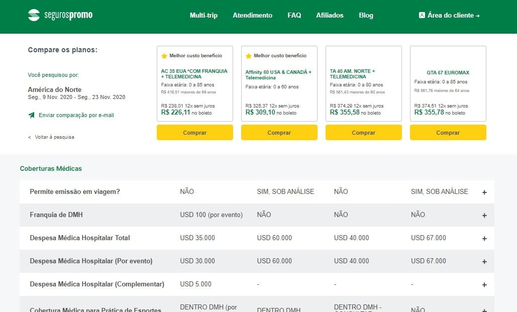 Seguro viagem Canadá: compare planos