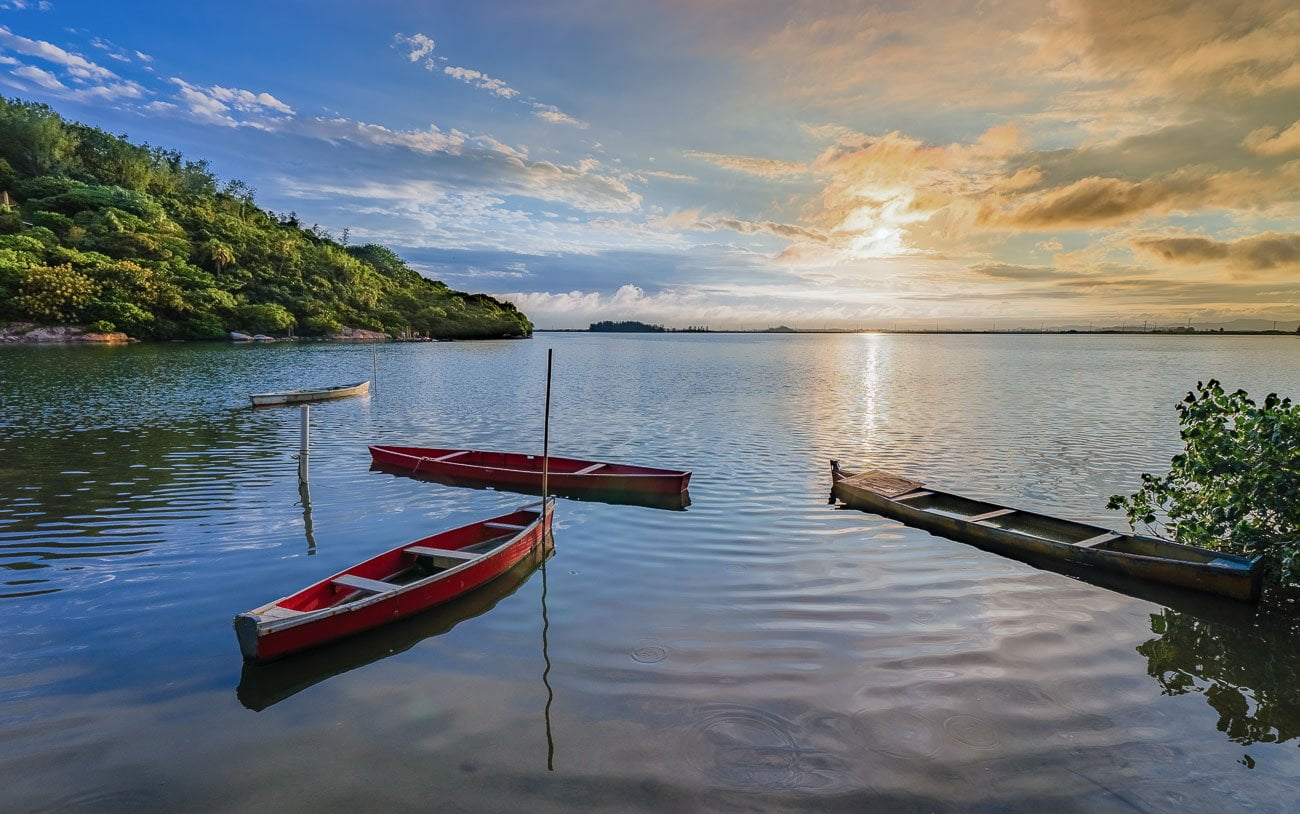 Lagoa do Imaruí ao pôr do sol