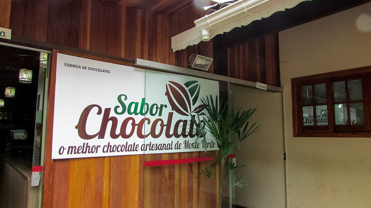 Entrada da loja de chocolate Sabor Chocolate