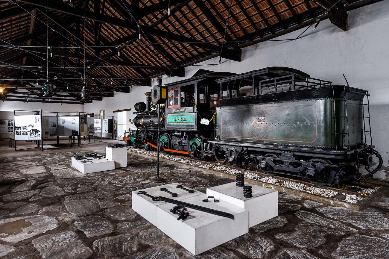 Vagão de locomotiva no Museu Ferroviário em São João del Rei