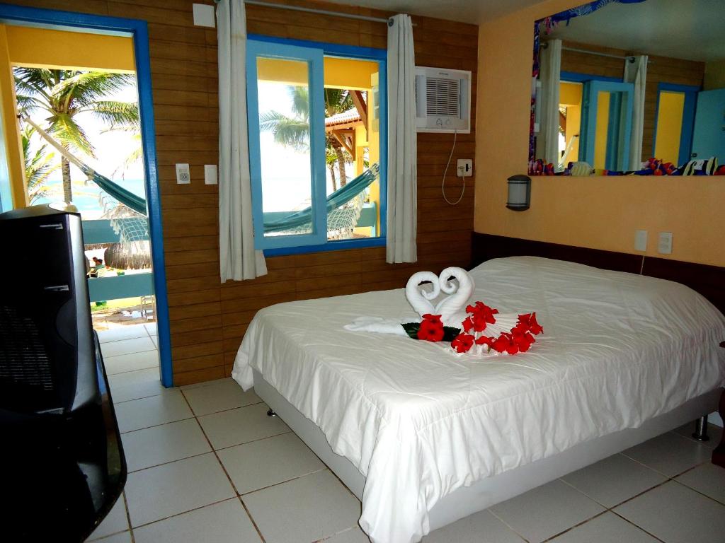Quarto simples de casal em pousada em Porto de Galinhas