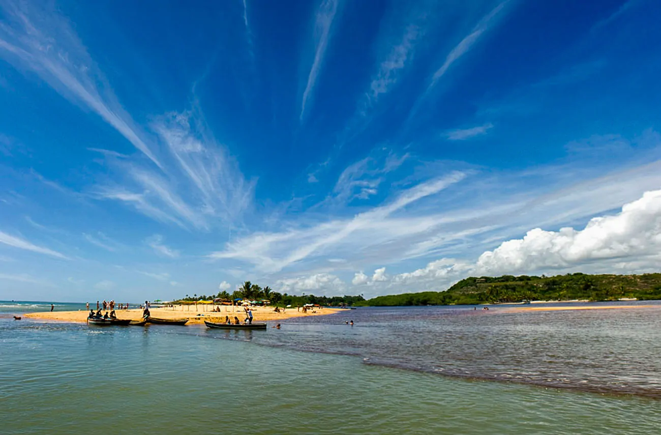Encontro do rio com o mar, Barra de Caraíva
