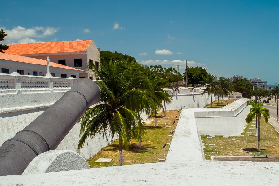 Canhão na Fortaleza Nossa Senhora de Assunção na cidade de Fortaleza