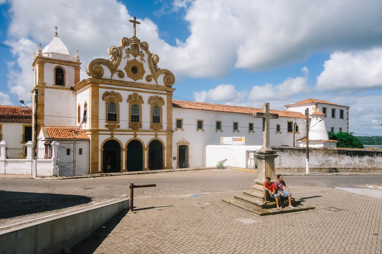 Fachada da Igreja Santa Maria dos Anjos na cidade de Penedo, em Alagoas.