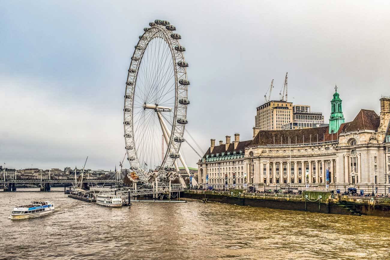Vista da London Eye sobre o Rio Tâmisa