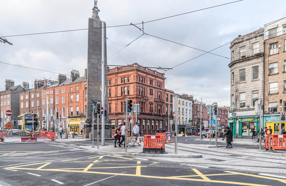 Avenida O’Connell Street, em Dublin.