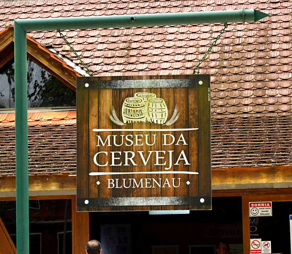 A placa do Museu da Cerveja.