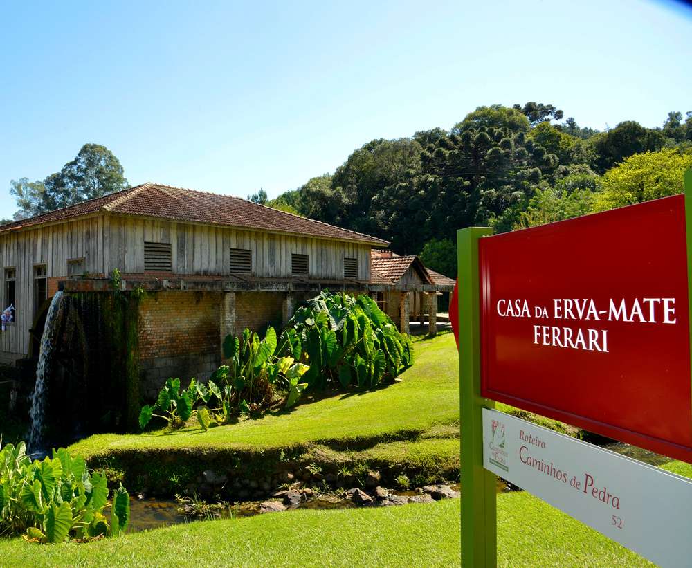 Foto tirada durante o dia da Casa da Erva Mate, na rota Caminhos de Pedra, em Bento Gonçalves.