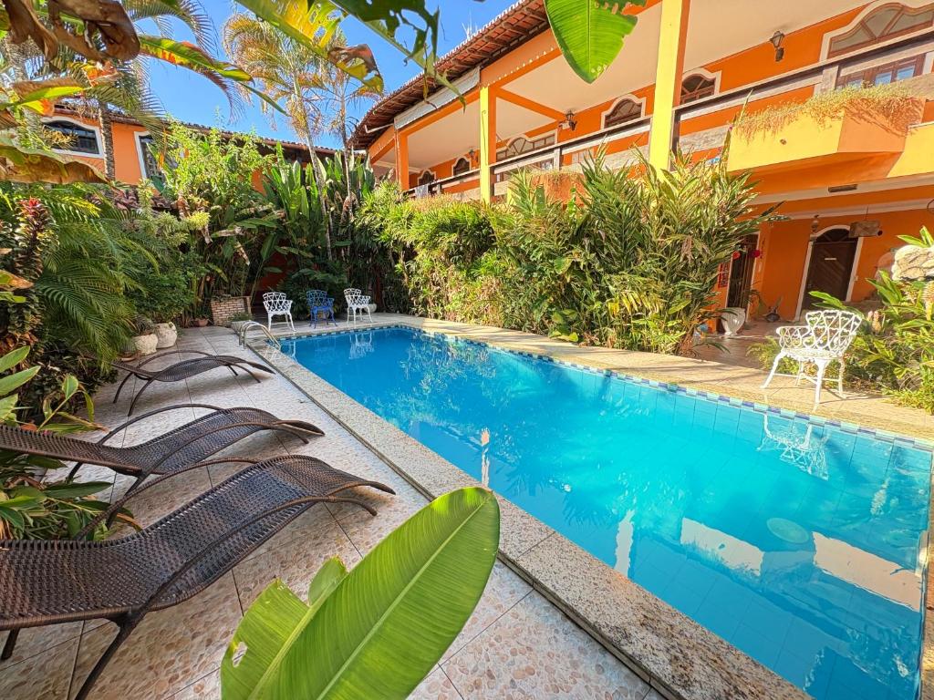 Piscina da Terra do Sol Pousada e Hostel em Porto Seguro.