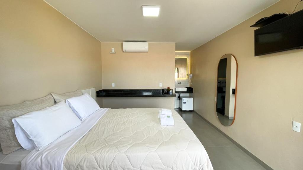 Quarto moderno da Pousada Quatro Estações na Chapada dos Veadeiros.